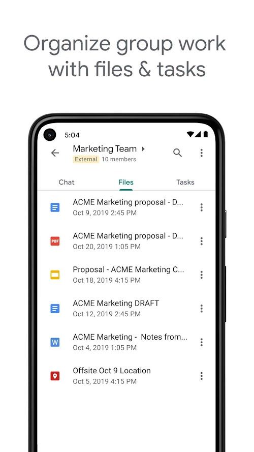 Google Chat screenshot
