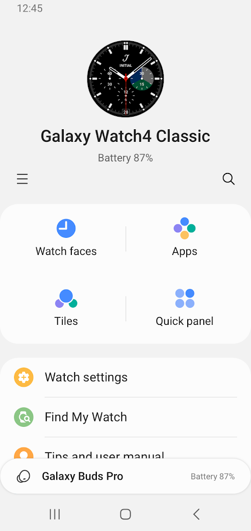 Galaxy Wearable (Samsung Gear) screenshot