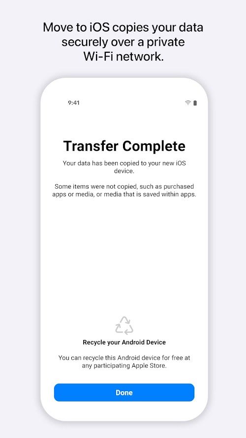 Move to iOS screenshot