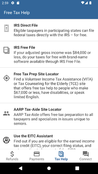 IRS2Go screenshot