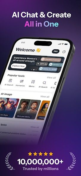 Monica AI: Deep Chat & Search screenshot